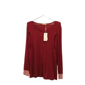 Ekouaer nursing long sleeved button down soft shirt size small